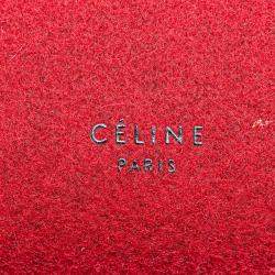 Celine Black Red Mini Felt and Calfskin Belt Satchel