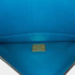 Celine Black Blue Leather Frame Shoulder Bag