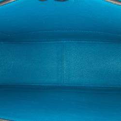 Celine Black Blue Leather Frame Shoulder Bag