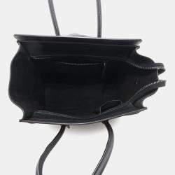 Celine Black Leather Luggage Micro Tote Bag