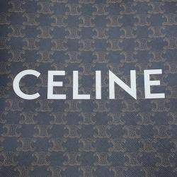 Celine Triomphe Vertical Hippo Tan Pvc Coated Canvas Leather Size Small
