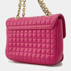 Celine Pink Leather C Small Chain Shoulder Bag
