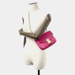 Celine Pink Leather C Small Chain Shoulder Bag