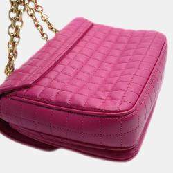 Celine Pink Leather C Small Chain Shoulder Bag