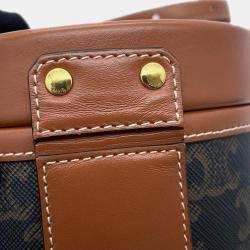 Celine Tan PVC Coated Canvas and Leather Triomphe Tambour Small Shoulder Bag