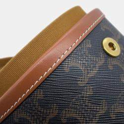Celine Tan PVC Coated Canvas and Leather Triomphe Tambour Small Shoulder Bag