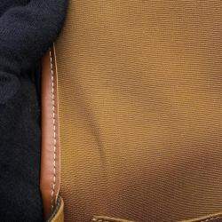 Celine Tan PVC Coated Canvas and Leather Triomphe Folco Medium Shoulder Bag