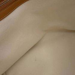 Celine White and Brown Canvas and Leather Horizontal Cabas Tote Bag