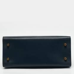 Celine Navy Blue/Brown Leather Boxy Tote