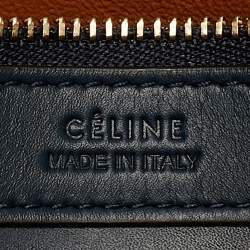 Celine Navy Blue/Brown Leather Boxy Tote