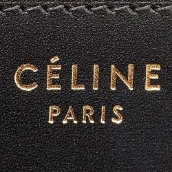 Celine Black/Off White Python and Leather Medium Classic Box Shoulder Bag