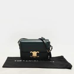 Celine Dark Green Leather Teen Triomphe Shoulder Bag