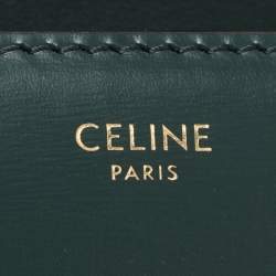 Celine Dark Green Leather Teen Triomphe Shoulder Bag