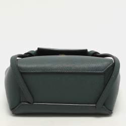 Celine Green Leather Pico Belt Top Handle Bag