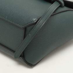 Celine Green Leather Pico Belt Top Handle Bag