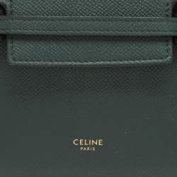 Celine Green Leather Pico Belt Top Handle Bag