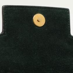 Celine Green Leather Pico Belt Top Handle Bag
