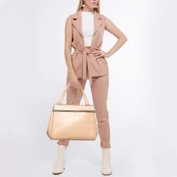 Celine Beige Leather Medium Edge Bag