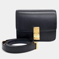 Celine Black Leather Mini Classic Box