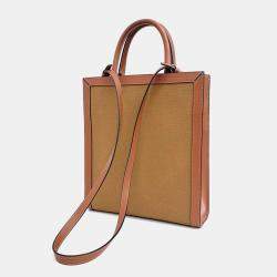 Celine Brown Canvas Cabas Vertical Small bag