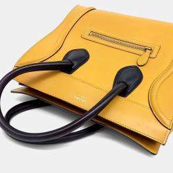 Celine Yellow Leather luggage bag
