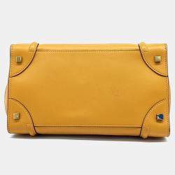 Celine Yellow Leather luggage bag