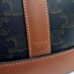 Celine Brown Canvas and Leather Triumph Bucket Small Bag