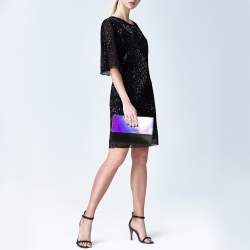 Celine Black Holographic Leather Solo Clutch