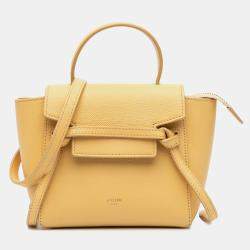 Celine Yellow Pico Grained Calfskin Belt Bag