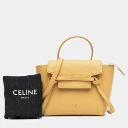 Celine Yellow Pico Grained Calfskin Belt Bag