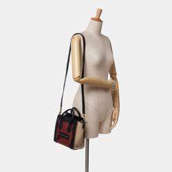 Celine Multicolor Red Nano Tricolor Leather Luggage Tote