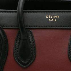 Celine Multicolor Red Nano Tricolor Leather Luggage Tote