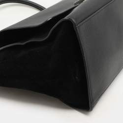 Celine Black Leather and Suede Medium Trapeze Top Handle Bag