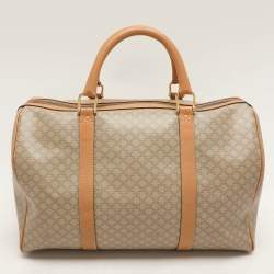 Celine Beige/Tan Coated Canvas Vintage Triomphe Duffel Bag