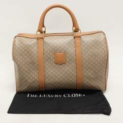 Celine Beige/Tan Coated Canvas Vintage Triomphe Duffel Bag