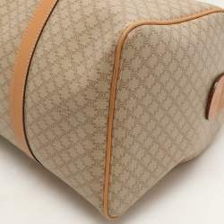 Celine Beige/Tan Coated Canvas Vintage Triomphe Duffel Bag