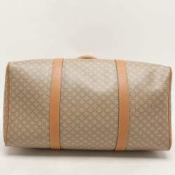 Celine Beige/Tan Coated Canvas Vintage Triomphe Duffel Bag