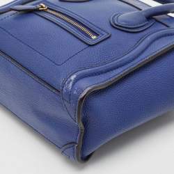 Celine Blue Leather Nano Luggage Tote