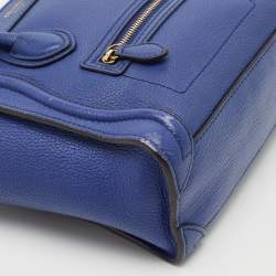 Celine Blue Leather Nano Luggage Tote