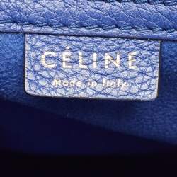 Celine Blue Leather Nano Luggage Tote