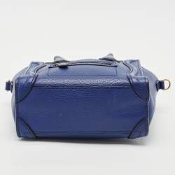Celine Blue Leather Nano Luggage Tote