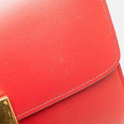 Celine Red Medium Calfskin Classic Box