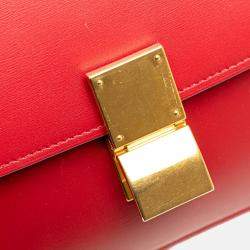 Celine Red Medium Calfskin Classic Box