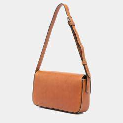 Celine Brown Leather Triomphe Claude Shoulder Bag