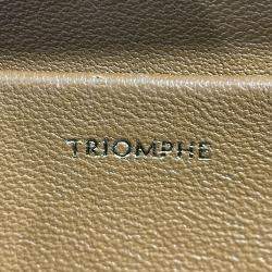 Celine Brown Leather Triomphe Claude Shoulder Bag