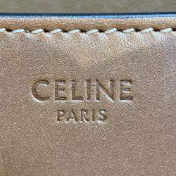 Celine Brown Leather Triomphe Claude Shoulder Bag