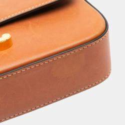 Celine Brown Leather Triomphe Claude Shoulder Bag