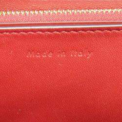 Celine Red Color Leather  Classic Box Medium Shoulder Bag 
