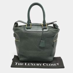 Pre Owned Celine Green Leather Convertible Tote