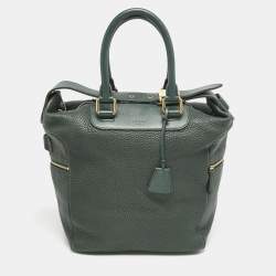 Pre Owned Celine Green Leather Convertible Tote